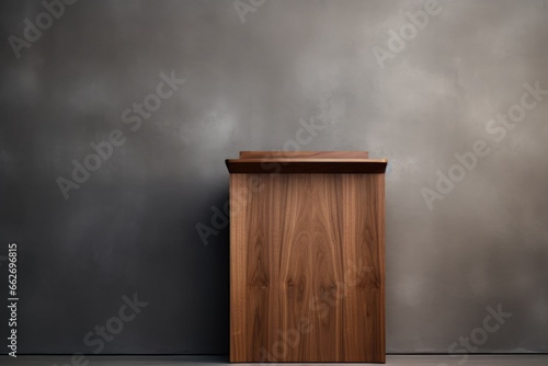 a minimalistic wooden pulpit photo