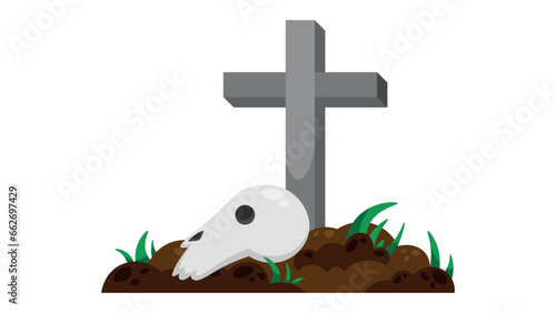 Eerie Headstone Graphic (vector, logo, illustration)