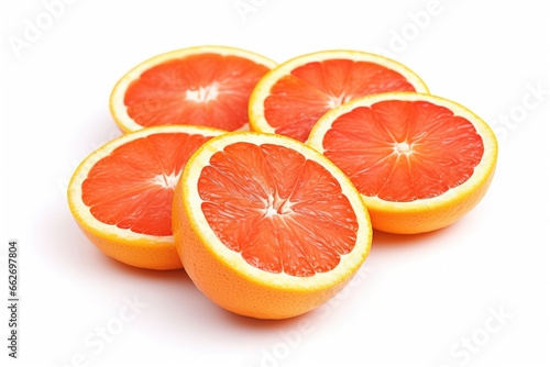 Grapefruits or red oranges  watercolor illustration  isolated on white background