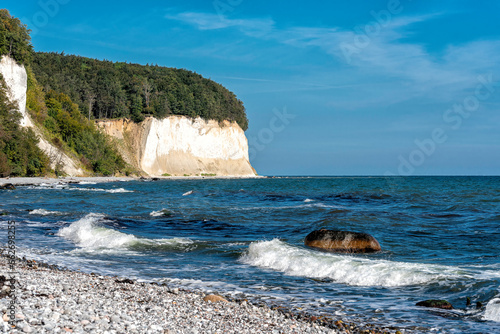 chalk cliffs on the coast of Rügen in the Baltic Sea photo