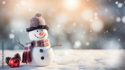Winter holiday christmas background with bokeh. Winter holiday christmas background. Merry Christmas and Happy New Year. Festive bright beautiful background. © Gasi