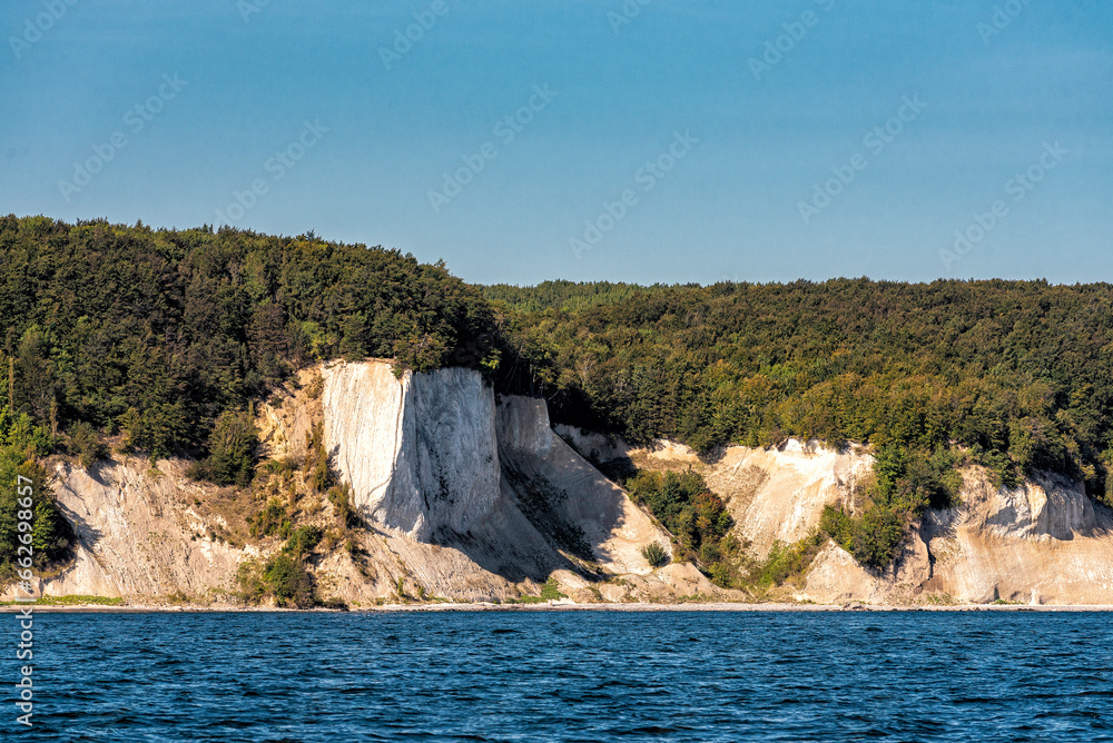 chalk cliffs on the coast of Rügen in the Baltic Sea
