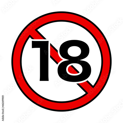 Free Download Flat design under 18 years old restricted icon. Vector. - GFXLoad