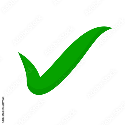 Check mark icon. Finished task. Vector.