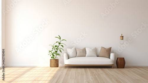 View of living room space with sofa and round side table