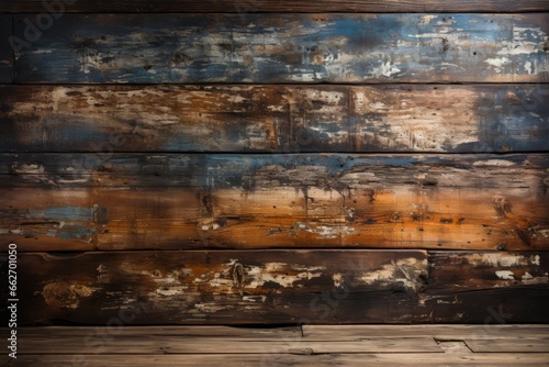 Vintage distressed wood backdrop, Generative AI