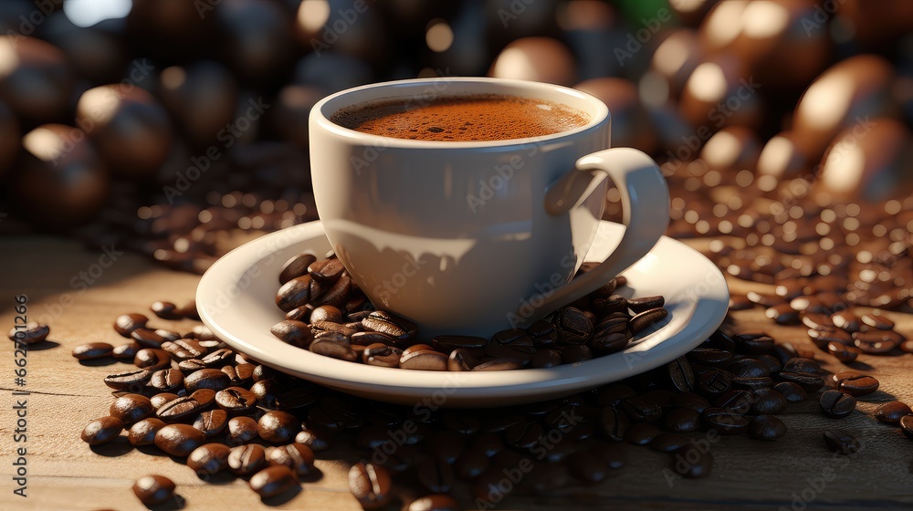 Cherished coffee cup ultra realistic illustration - Generative AI. Cherished coffee cup ultra realistic illustration - Generative AI.