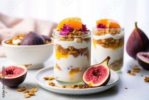 greek yogurt parfait with passion fruit and granola