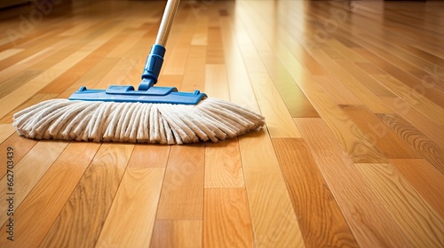 Mop cleaning parquet
