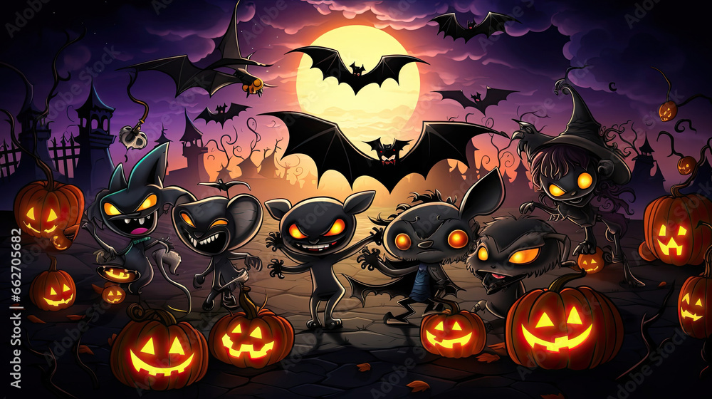 Cartoon Bat Friends Costume Party Cartoon Bat Friends Costume Party