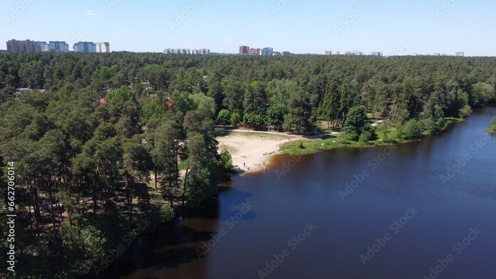 Picturesque river in Moscow region, Ramenskoe in the summer time