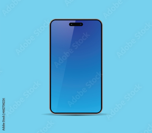 Editable Vector Smartphone Mockup. iPhone 15 Mockup. Realistic Vector Smartphone Mockup. Vector Illustration.
