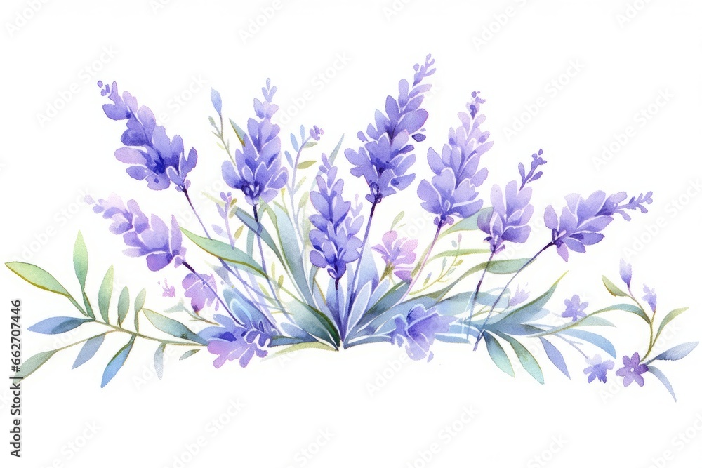 Lavender flower hand painted watercolor illustration. Lavender flower hand painted watercolor illustration.