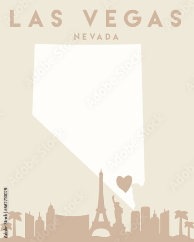 Eye-catching poster featuring a scenic view of the iconic Las Vegas skyline