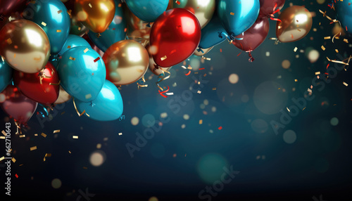 Beautiful Festive Background with Multicolored Balloons