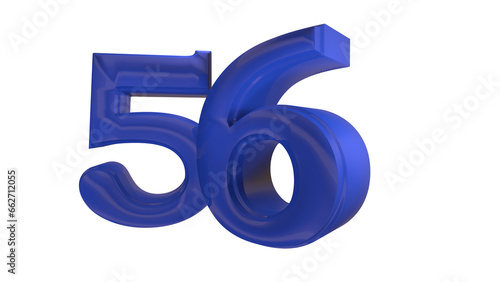 Creative blue 3d number 56