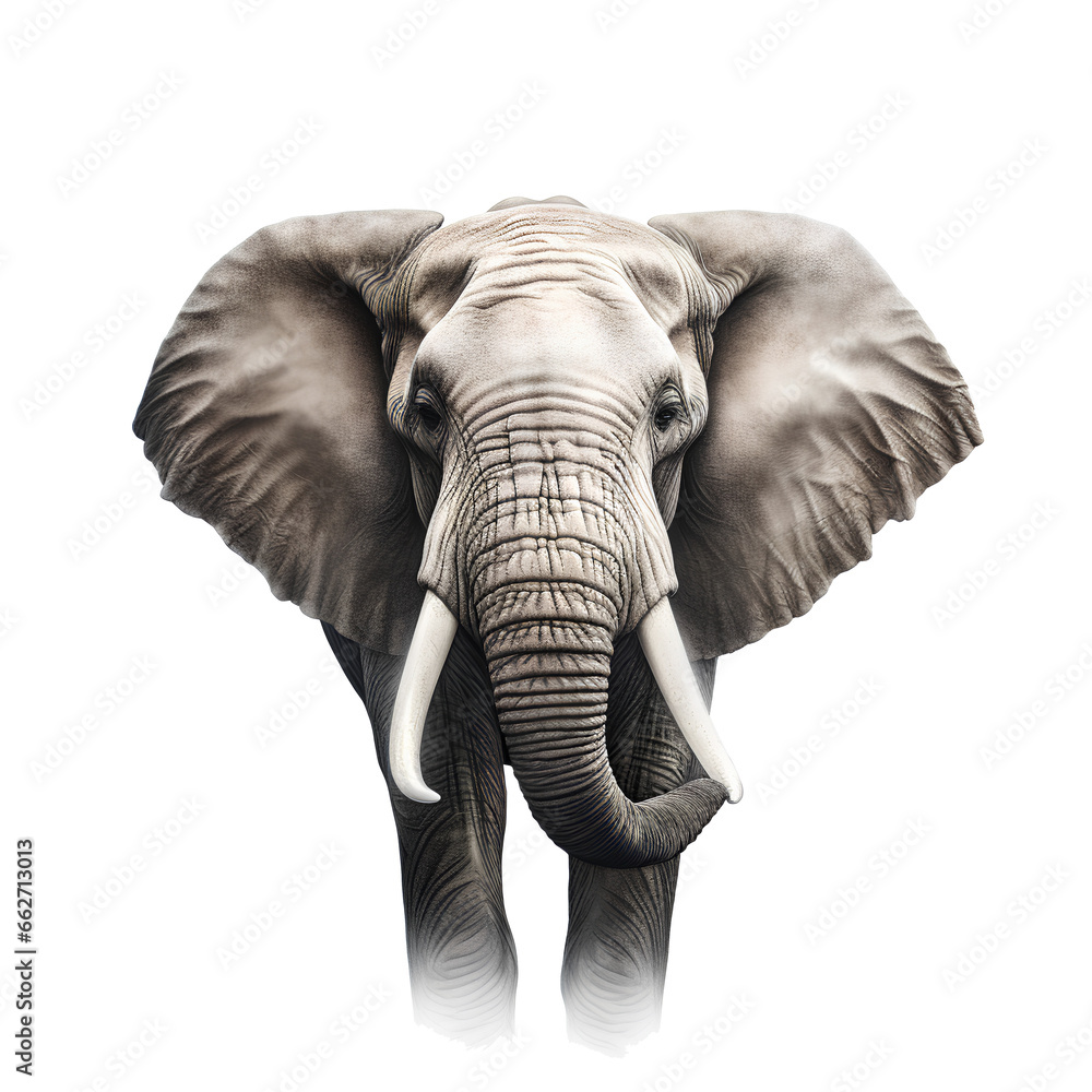 Fototapeta premium Elephant, on a transparent background 