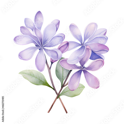Lilac watercolor isolated  generative ai