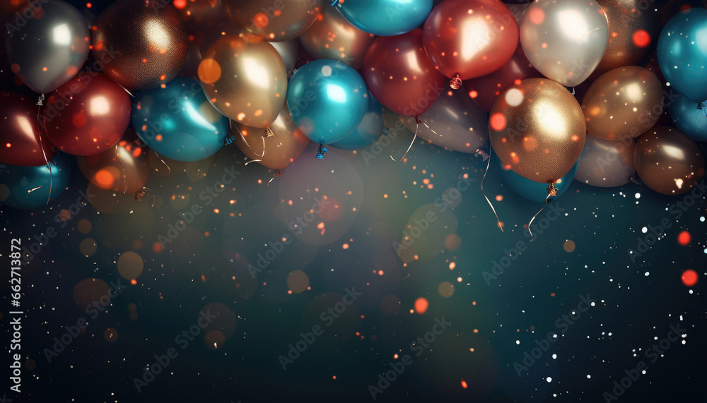 Beautiful Festive Background with Multicolored Balloons Beautiful Festive Background with Multicolored Balloons