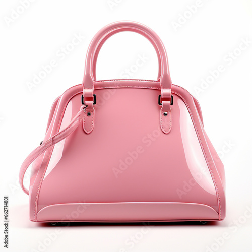 pink handbag isolated on white background generated by AI