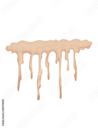 Cave stone mineral stalactite column natural growth geology formations vector illustration isolated on white background