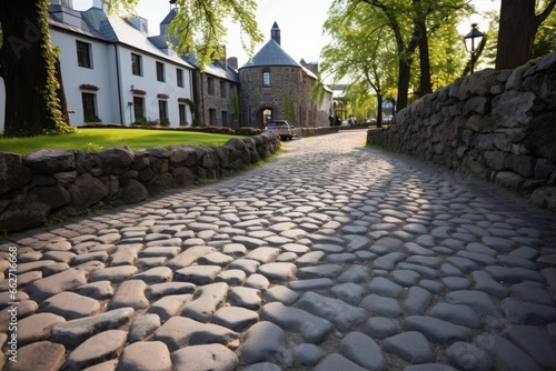 a pathway built of cobblestones shaped as course credits