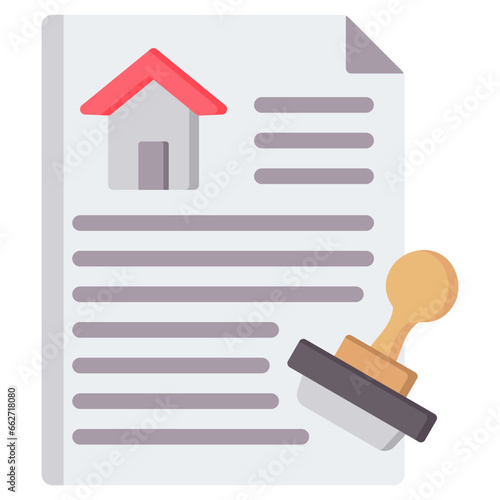 Building Permit Flat Icon