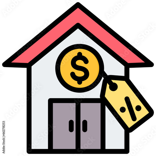 Estate Liquidation Outline Color Icon