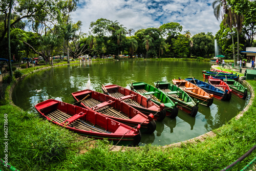 Billede på lærred Barcos no lago do Parque municipal de Belo Horizonte, Minas Gerais