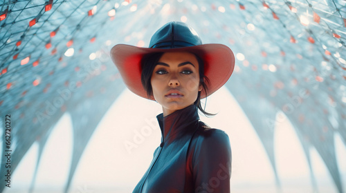 Desert Couture Revelry: Supermodel and the Artful Journey, generative ai