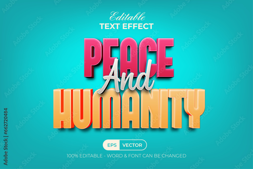 3D Text Effect Peace And Humanity Style. Editable Text Effect. 3D Text Effect Peace And Humanity Style. Editable Text Effect.