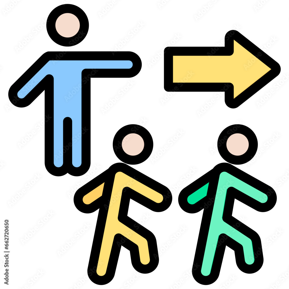 Evacuation Training Outline Color Icon Evacuation Training Outline Color Icon