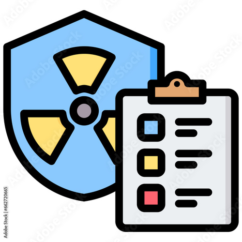 Radiation Safety Protocols Outline Color Icon