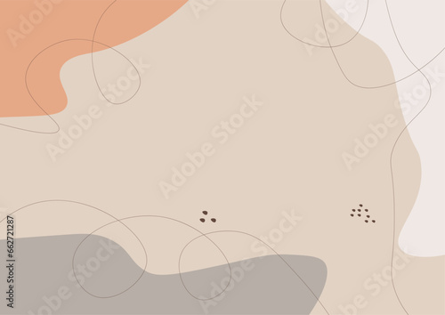 Memphis Style Beige Abstract Vector Background