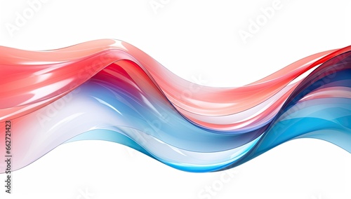 abstract shape with a blue and red wave, in the style of aluminum