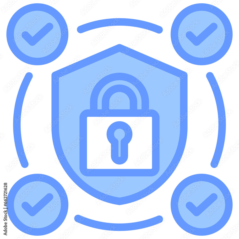 Security System Measures Blue Icon Security System Measures Blue Icon