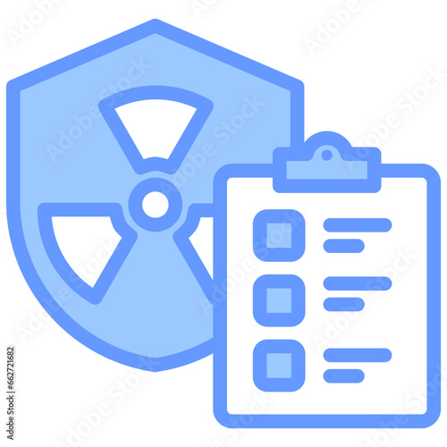 Radiation Safety Protocols Blue Icon