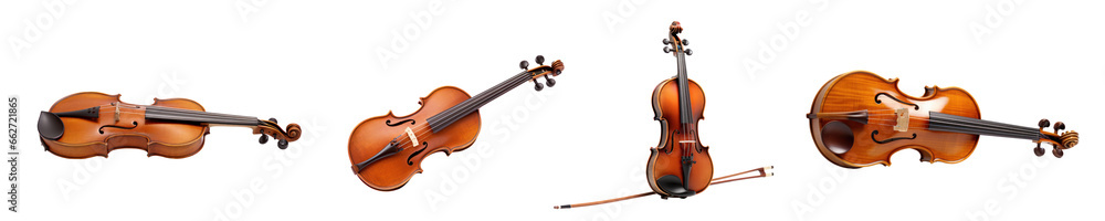 Fototapeta premium Violin, fiddle, viola, different versions, isolated