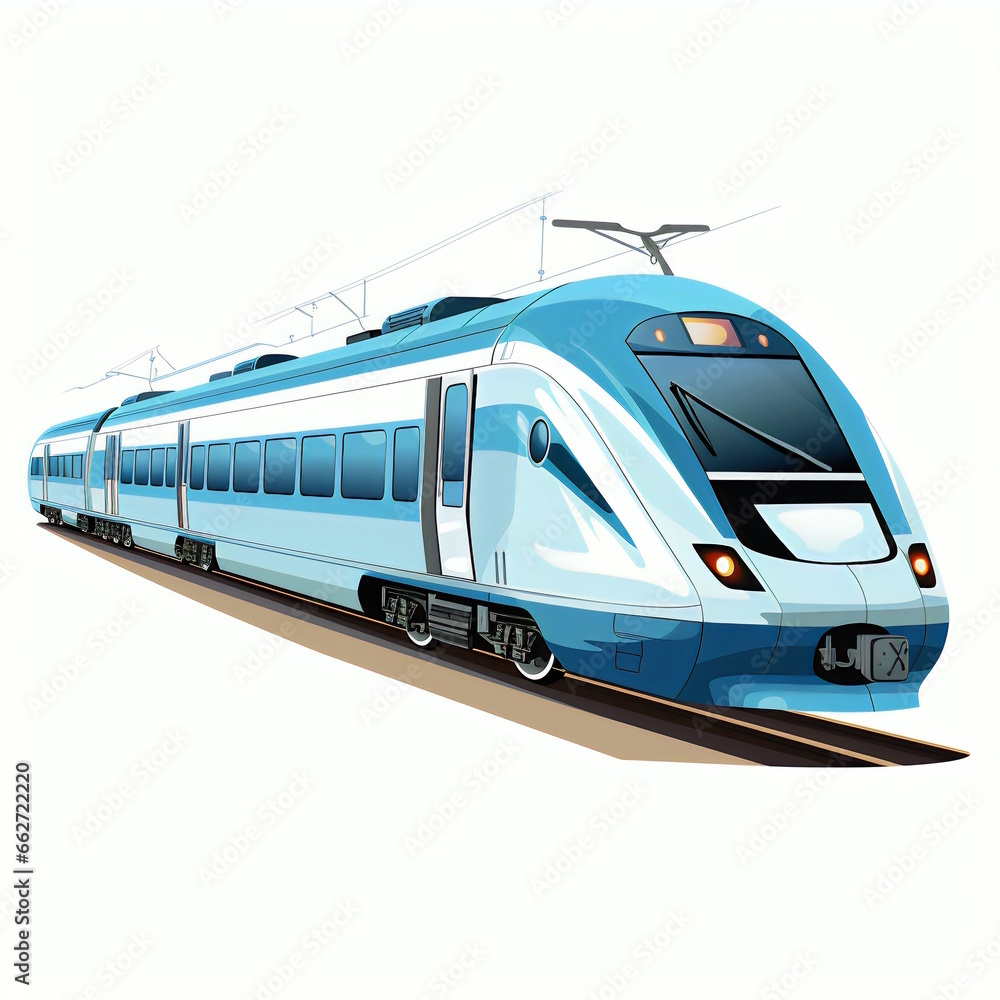 Fototapeta premium Train Isolated on White Background.