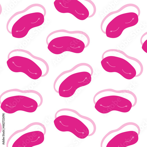 sleep mask accessory pink doll pattern textile