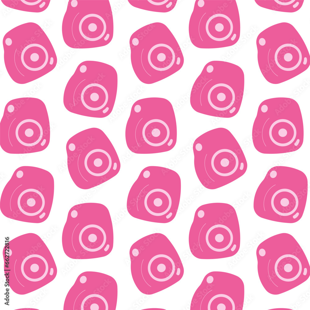 Naklejka premium camera photography pink doll girl pattern textile