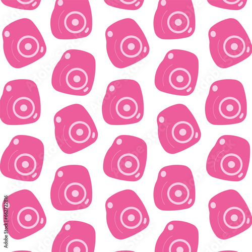 camera photography pink doll girl pattern textile