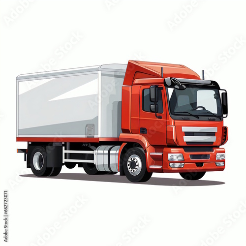 Truck Isolated on White Background.