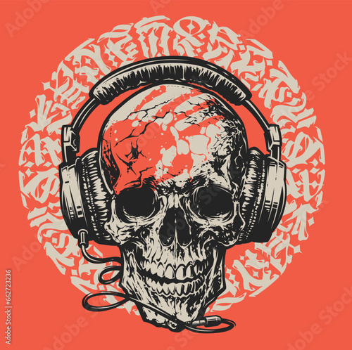 Skull in Headphones (ID: 662723236)