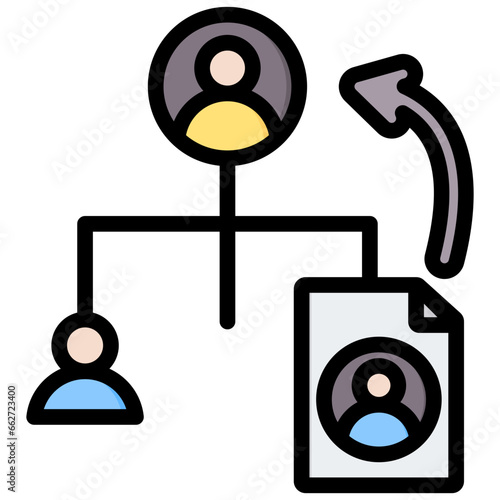 Succession Planning Outline Color Icon
