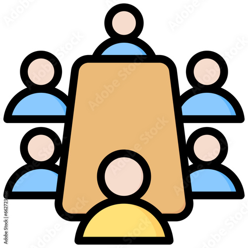 Meeting Outline Color Icon