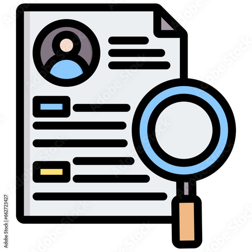 Cv Review Outline Color Icon