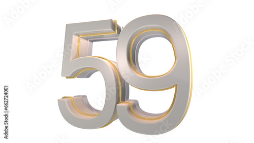 Creative white 3d number 59