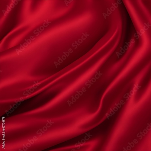 Red color silky texture. AI generated illustration