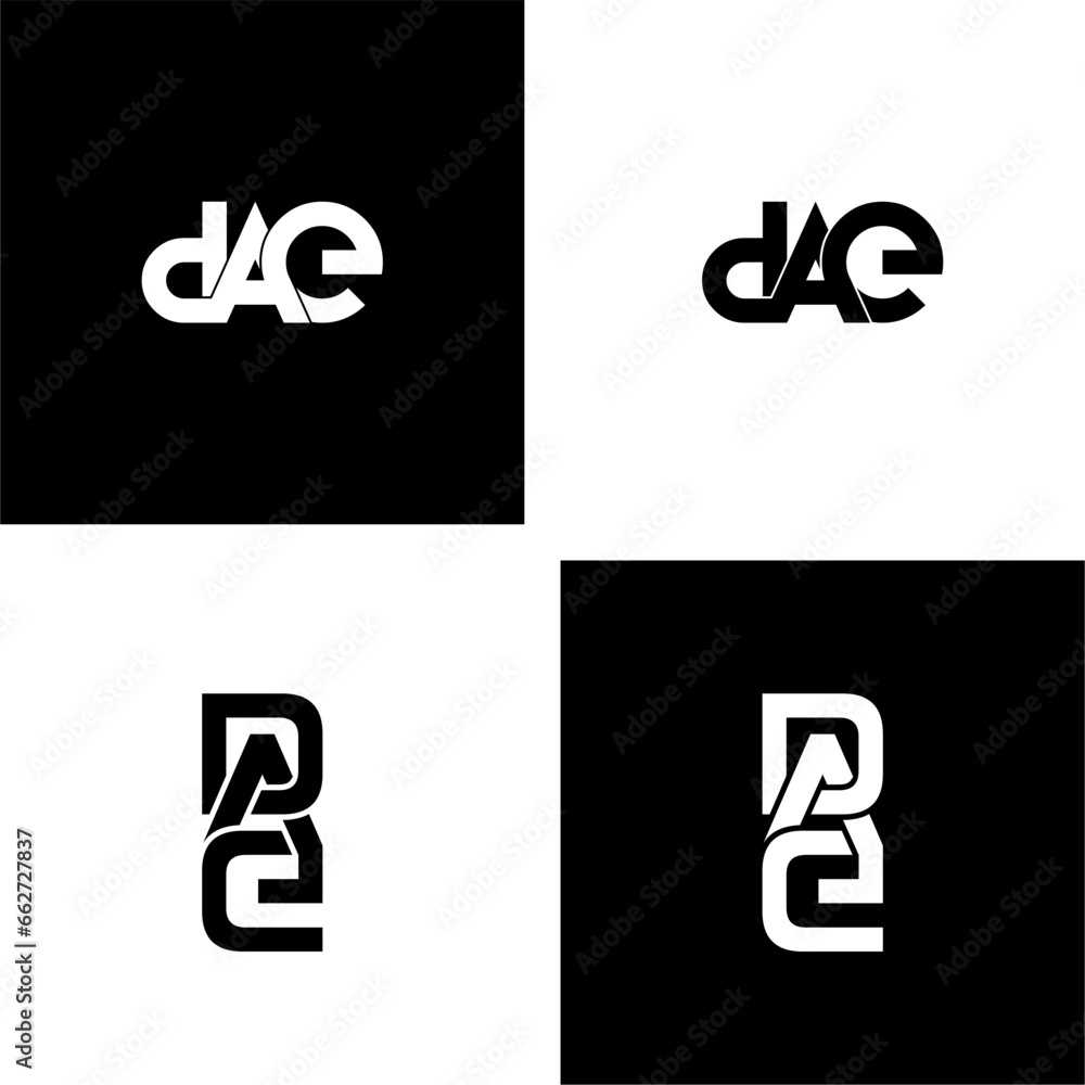 dae initial letter monogram logo design set dae initial letter monogram logo design set